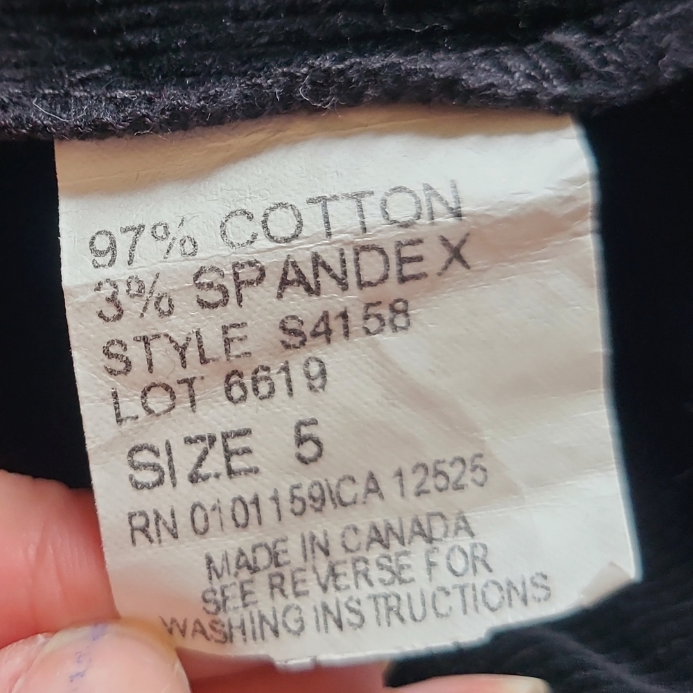 Vintage Black Belted Courderoy Mini Skirt - Picture 5 of 6